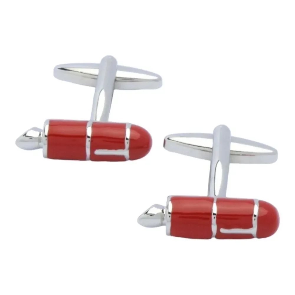 Red Ink Pen 🖊️ Cufflinks Tuxedo Prom Wedding Formal Shaped Cuff Links Writer